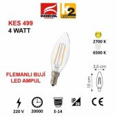Global K2 KES499 4W E14 Günışığı Led Flamanlı Mum Buji Ampul - 1