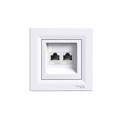 Schneider Electric Asfora 2*Rj11(4 Kont),Beyaz Çerçeveli - 2