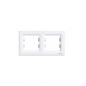 Schneider Electric Asfora 2Li Yatay Cerceve Beyaz Çerçeveli thumbnail 2