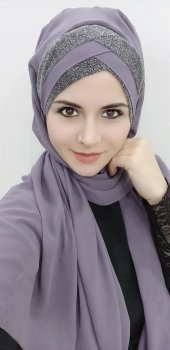 Kadın Hazır Şal Üç Banlı Titi Simli - 1