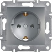 Schneider Electric Asfora Plus Topraklı Priz Çelik - 1