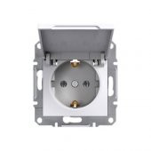 Schneider Electric Asfora Beyaz Çerçevesiz Kapaklı Topraklı Priz - 1