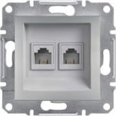 Schneider Electric Asfora Plus 2*Rj11 Alüminyum - 1