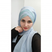 Kadın Hazır Şal Üç Banlı Titi Simli - 7