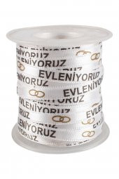 Kına Atölyesi Evleniyoruz yazılı Kurdela 60 mm 40 Metre - 2