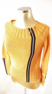 SNY Yuvarlak Yaka 100 Pamuk Turuncu Spor Kazak - 1