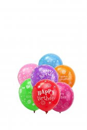 Kına Atölyesi Happy Birthday Balonu Karışık Renk 10 Adet - 1