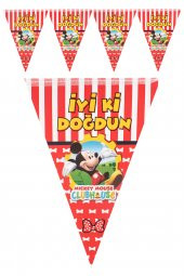 Kına Atölyesi Mickeyy Mouse Club House İyiki Doğdun Flaması 180x22 - 1