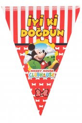 Kına Atölyesi Mickeyy Mouse Club House İyiki Doğdun Flaması 180x22 - 2