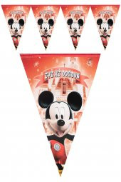 Kına Atölyesi Mickeyy Mouse Şato İyi ki Doğdun Flaması 180x22 - 1