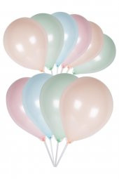 Kına Atölyesi Makaron Balon Karışık Renk 10 Adet - 1