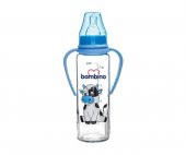 Bambino 0+ Ay Kulplu Cam Biberon 225 Ml - Mavi - 1