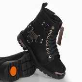 Erkek Bot Conteynar 329 Siyah Mat Erkek Çizme Bağcıklı Uzun Erkek Postal Erkek Çizme thumbnail 4