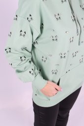 Kadın Kedili Kapşonlu Sweat - 3