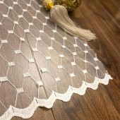 Soysaraç Honeycomb Pilesiz Tül Perde  Ekru 400 x 260 cm - 1
