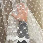 Soysaraç Honeycomb Pilesiz Tül Perde  Ekru 400 x 260 cm - 3