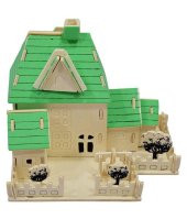 3D Ahşap 52 Parça Müstakil Villa Ev Maket Puzzle - 3