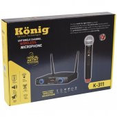 König K-312 Çift El Kablosuz Telsiz Mikrofon 16 Digital Kanal UHF - 4