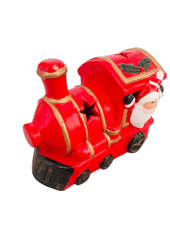 YILBAŞI SERAMİK FİGÜR IŞIKLI TRENLİ NOEL BABA - KÜÇÜK - 1