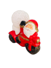 YILBAŞI SERAMİK FİGÜR IŞIKLI NOEL BABA MOTOR VE KAR TOPU - 1