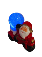 YILBAŞI SERAMİK FİGÜR IŞIKLI NOEL BABA MOTOR VE KAR TOPU - 2
