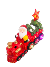 YILBAŞI SERAMİK FİGÜR IŞIKLI TRENLİ NOEL BABA YILDIZLI - 2