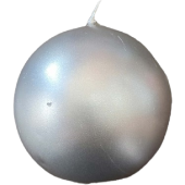 YILBAŞI DEKORATİF TOP MUM GÜMÜŞ METALİK 7CM - 1