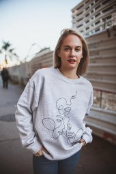 Minimalist Abstract Gri Sweatshirt Unisex - 2