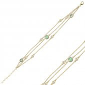 Gümüş 925 Ayar Zirkon Taşlı 3 Sıra Bileklik - 1