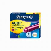 PELIKAN 4001 DOLMAKALEM KARTUSU PEMBE KISA 6LI - 1