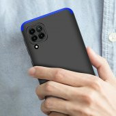 KNY Huawei P40 Lite Kılıf 3 Parça 360 Zore Ays Kapak Mavi - 2