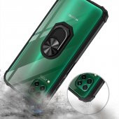 KNY Huawei P40 Lite Kılıf Renkli Silikon Kenarlı Yüzüklü Manyetik Mola Kapak Kırmızı - 2