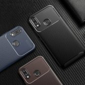 KNY Huawei P40 Lite E Kılıf Karbon Desenli Lux Negro Silikon Siyah - 2