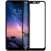 KNY Xiaomi Redmi Note 6 Pro İçin Kenarı Kırılmaya Dayanıklı 5D Cam Ekran Koruyucu Siyah Siyah - 1