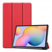 KNY Samsung Galaxy Tab S6 Lite P610 Kılıf Standlı Kapaklı Arkası Şeffaf Sert Smart Case Kırmızı Kırmızı - 1