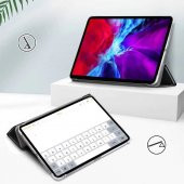 KNY Apple İpad Pro 10.5 Kılıf Standlı Kapaklı Arkası Şeffaf Sert Smart Case Gold Gold - 2