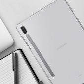 KNY Samsung Galaxy Tab S7 Plus T970 Kılıf Kalemlikli Şeffaf Silikon Şeffaf - 4