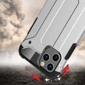 KNY Apple İphone 12 Pro Max Kılıf Çift Katmanlı Armour Case Gri - 2
