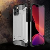 KNY Apple İphone 12 Pro Max Kılıf Çift Katmanlı Armour Case Gri - 5