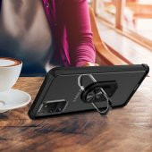 KNY Samsung Galaxy S20 Ultra Kılıf Silikon Kenarlı Renkli Yüzüklü Mola Kapak Kırmızı - 3