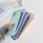 KNY Samsung Galaxy A31 Kılıf Renkli Kenarlı Kamera Korumalı Buzlu Hux Kapak Mavi - 5