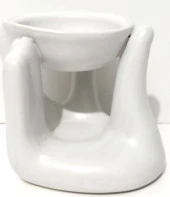 Seramik El Figürlü Beyaz Buhurdanlık - 1