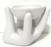 Seramik El Figürlü Beyaz Buhurdanlık - 3