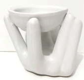 Seramik El Figürlü Beyaz Buhurdanlık - 4