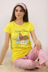 Baskılı Pijama Takımı Sarı - 4713.102. - 1