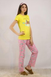 Baskılı Pijama Takımı Sarı - 4713.102. - 4