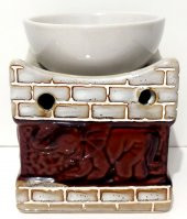 Krem Ve Kahverengi Renklerde Fil Figürlü Buhurdanlık - 1