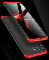 KNY OPPO Reno 4 Lite Kılıf 3 parça 360 Zore Ays Kapak Siyah - Mavi - 2