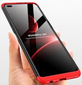 KNY OPPO Reno 4 Lite Kılıf 3 parça 360 Zore Ays Kapak Siyah - Mavi - 3