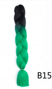 60cm Afrika Zenci Örgüsü Box Braid İki Renk Ombreli Sentetik Saç - 6